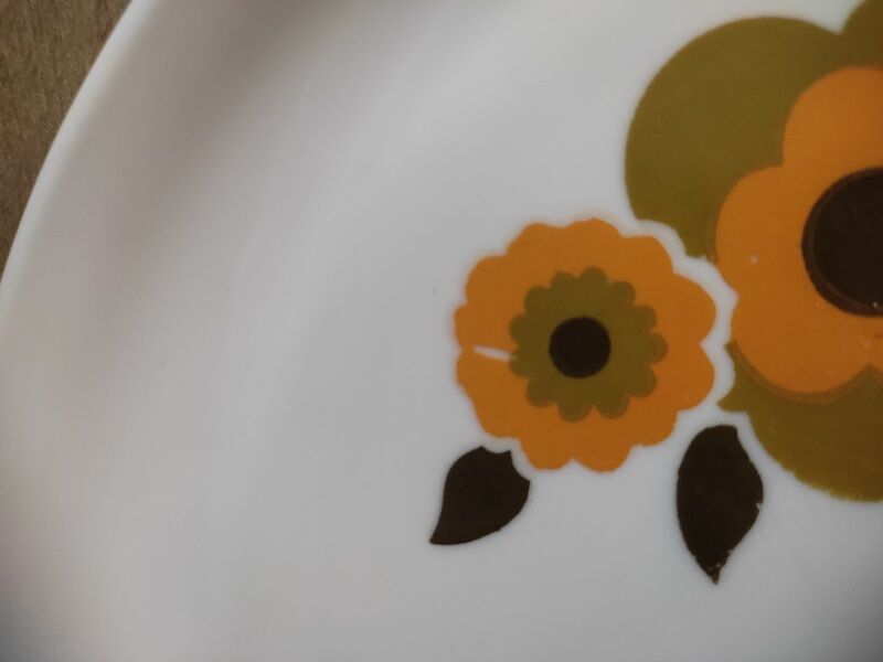 flat plates Arcopal flower lotus dp 0123240 Old vintage Set of 6 flea marketspiritdantan