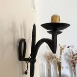 Wrought iron wall light with 2 lights