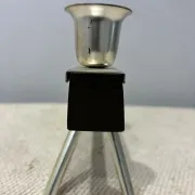 BSF teak and silver-plated candle holder for three candles, 1960s