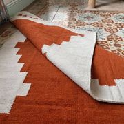 Tapis kilim égyptien fait main 120x180 cm – Terracotta et écru