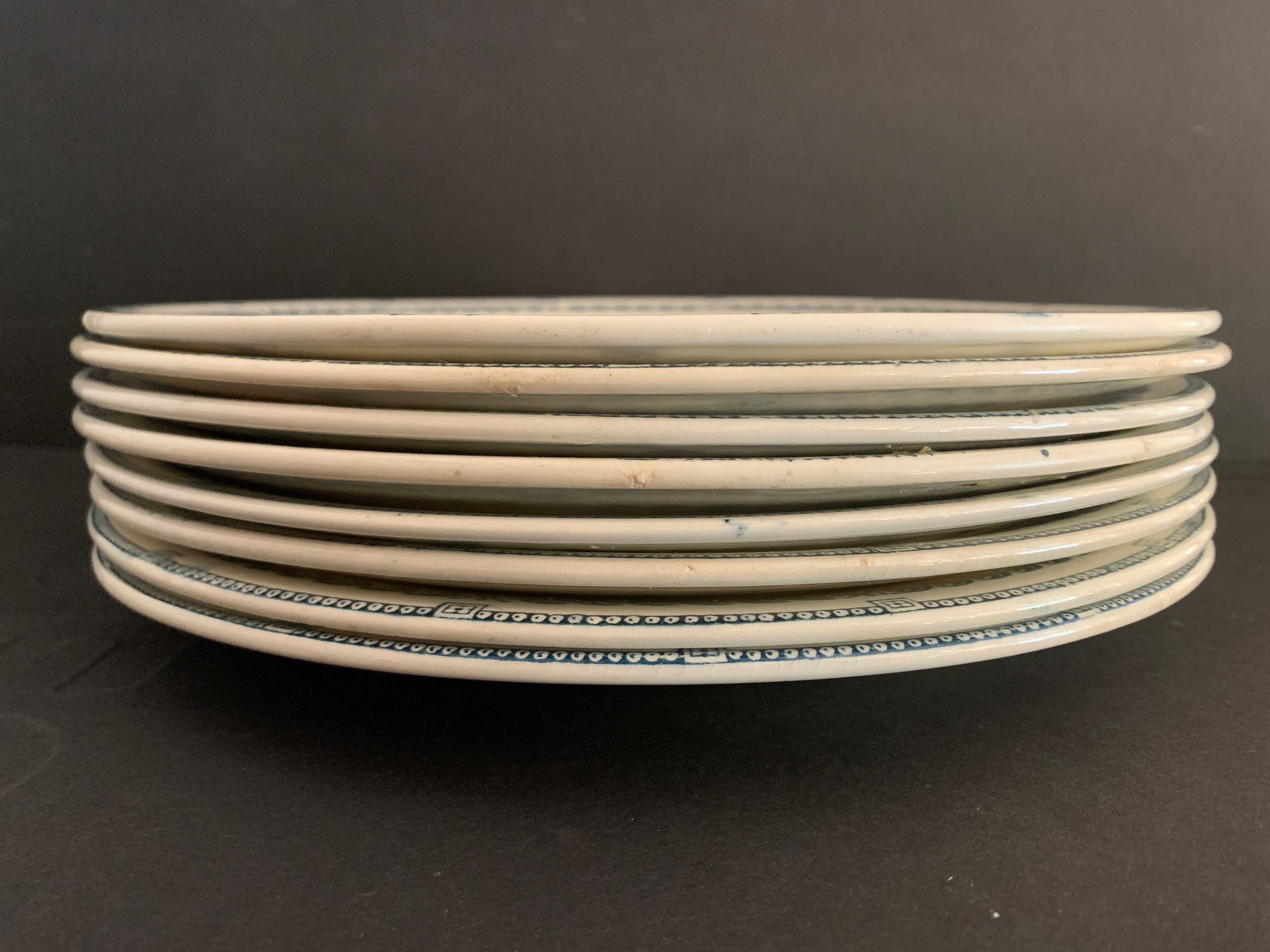 8 flat plates old Iron Earth, Salins, Condé service