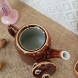 Brown ceramic teapot - vintage