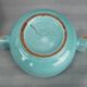 Octagonal blue-green ceramic pot and pouch Lifas / Alice Sordet-Bonifas (1902-1975)