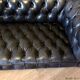 Chesterfield sofa in genuine black leather 3 seats