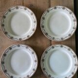 Set of 4 old flat plates in Terre de Fer, Cadiz L&G