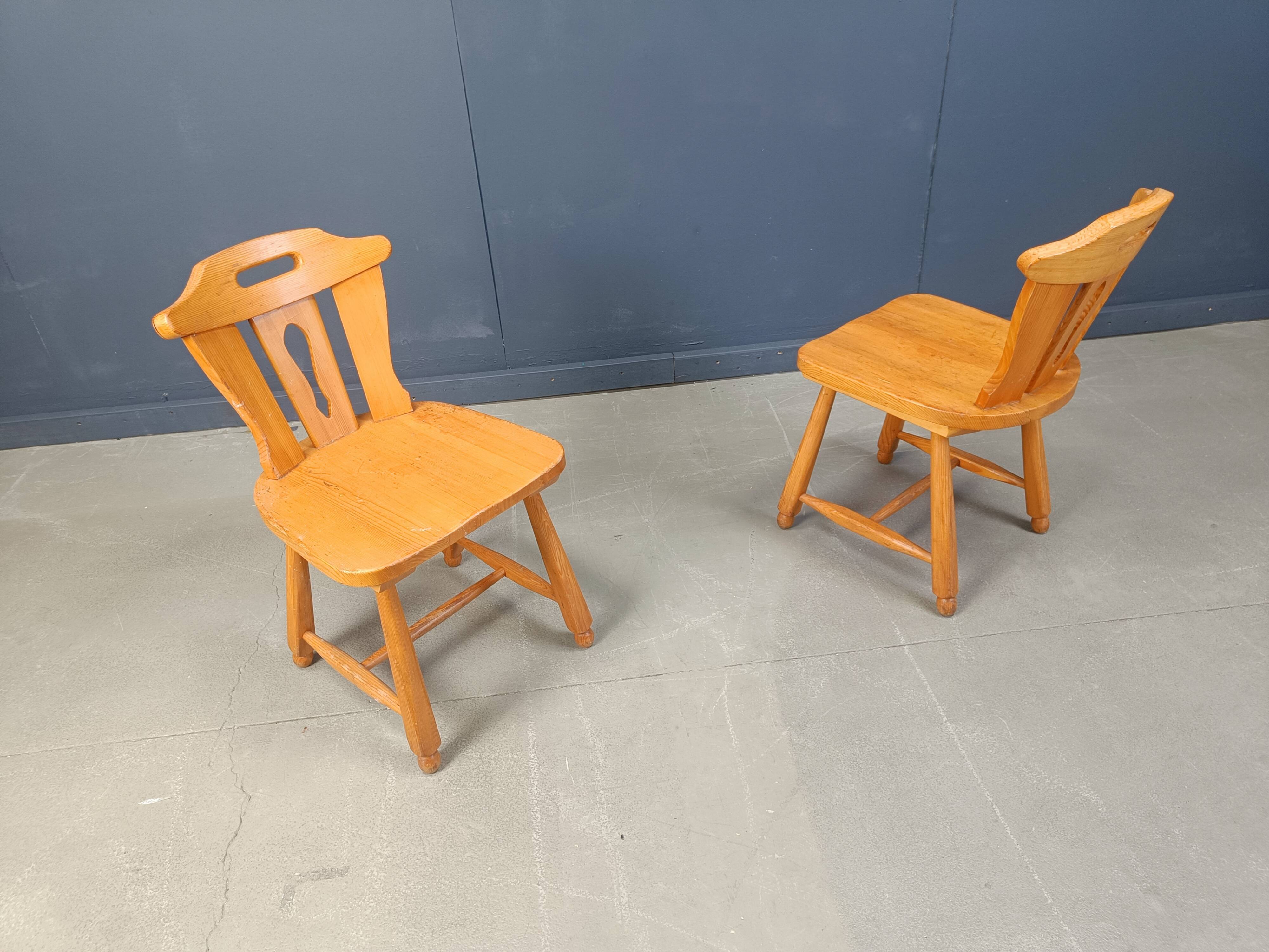 Mid century brutalist dining chairs, 1960s set of 4