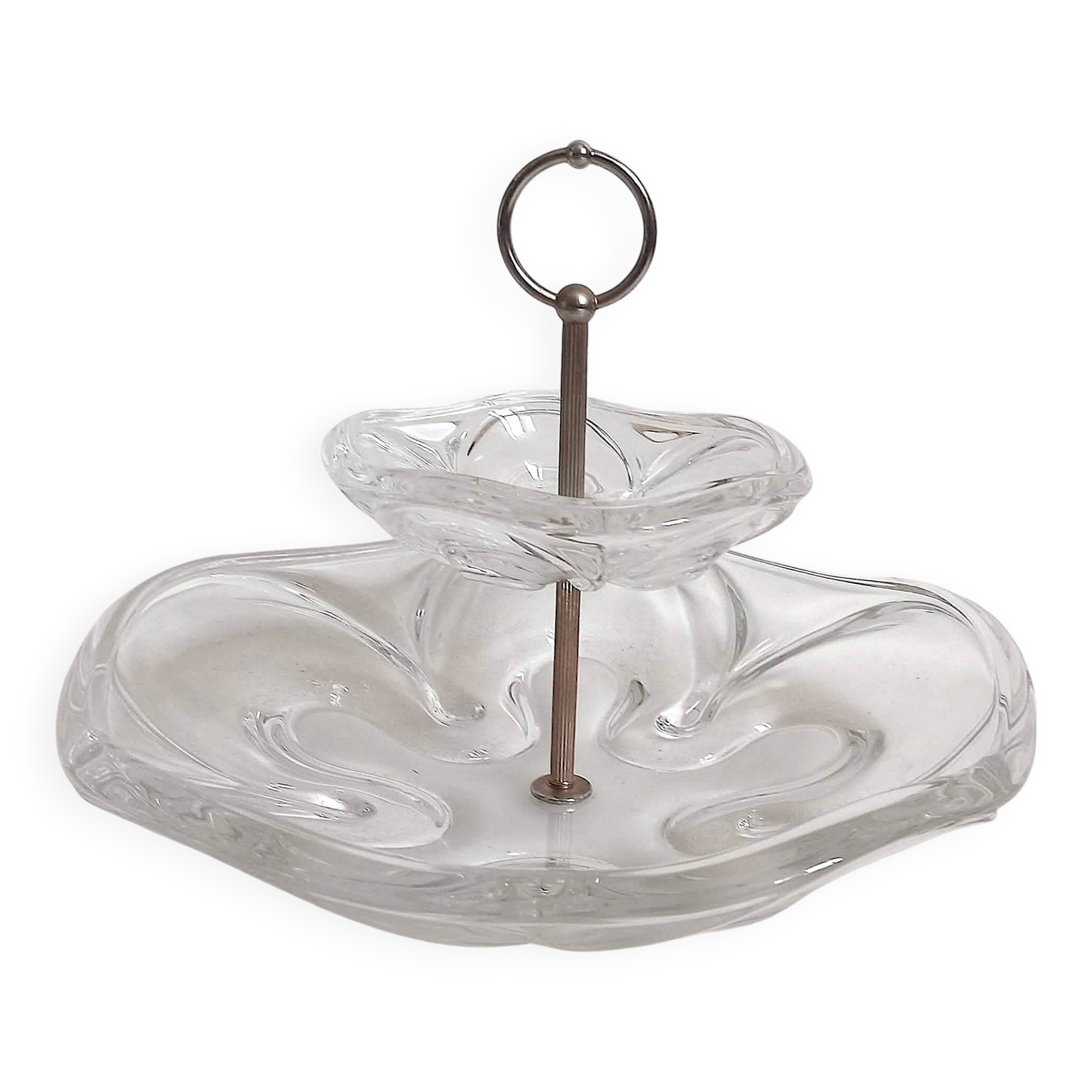 Glass paste compote 1960s Height 25 cm