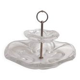 Glass paste compote 1960s Height 25 cm