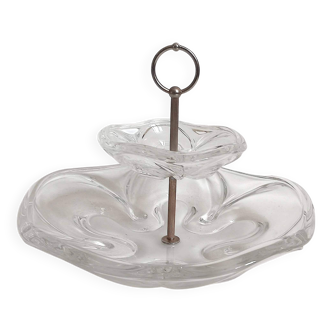 Glass paste compote 1960s Height 25 cm