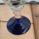 3 stemmed glasses in bubble and blown glass