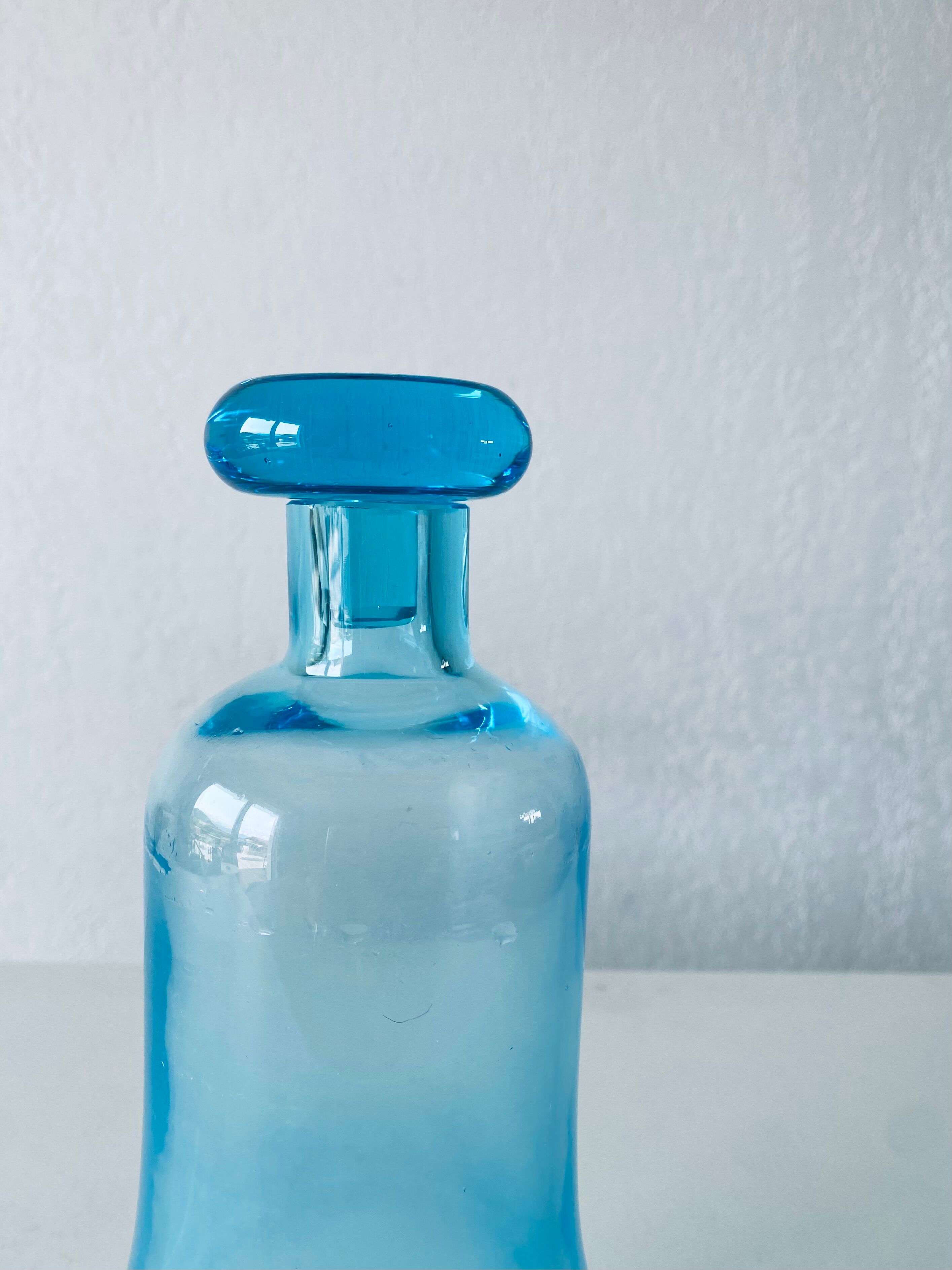Blue glass decanter