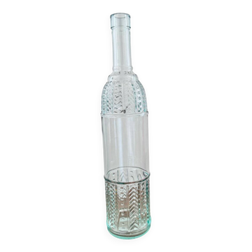 Bouteille/carafe en verre taillé transparent