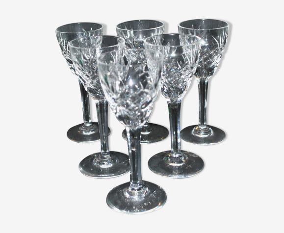 Série de 6 verres à liqueur en cristal taillé de Saint-Louis - Modèle  Chantilly créé en 1958 - 12cm | Selency