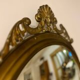 Convex mirror in old brass