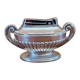 Silver Match table lighter in silver-plated metal with fluted base - Louis XVI