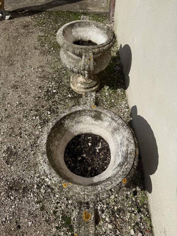 Paire de vasques - jardinières Médicis en pierre