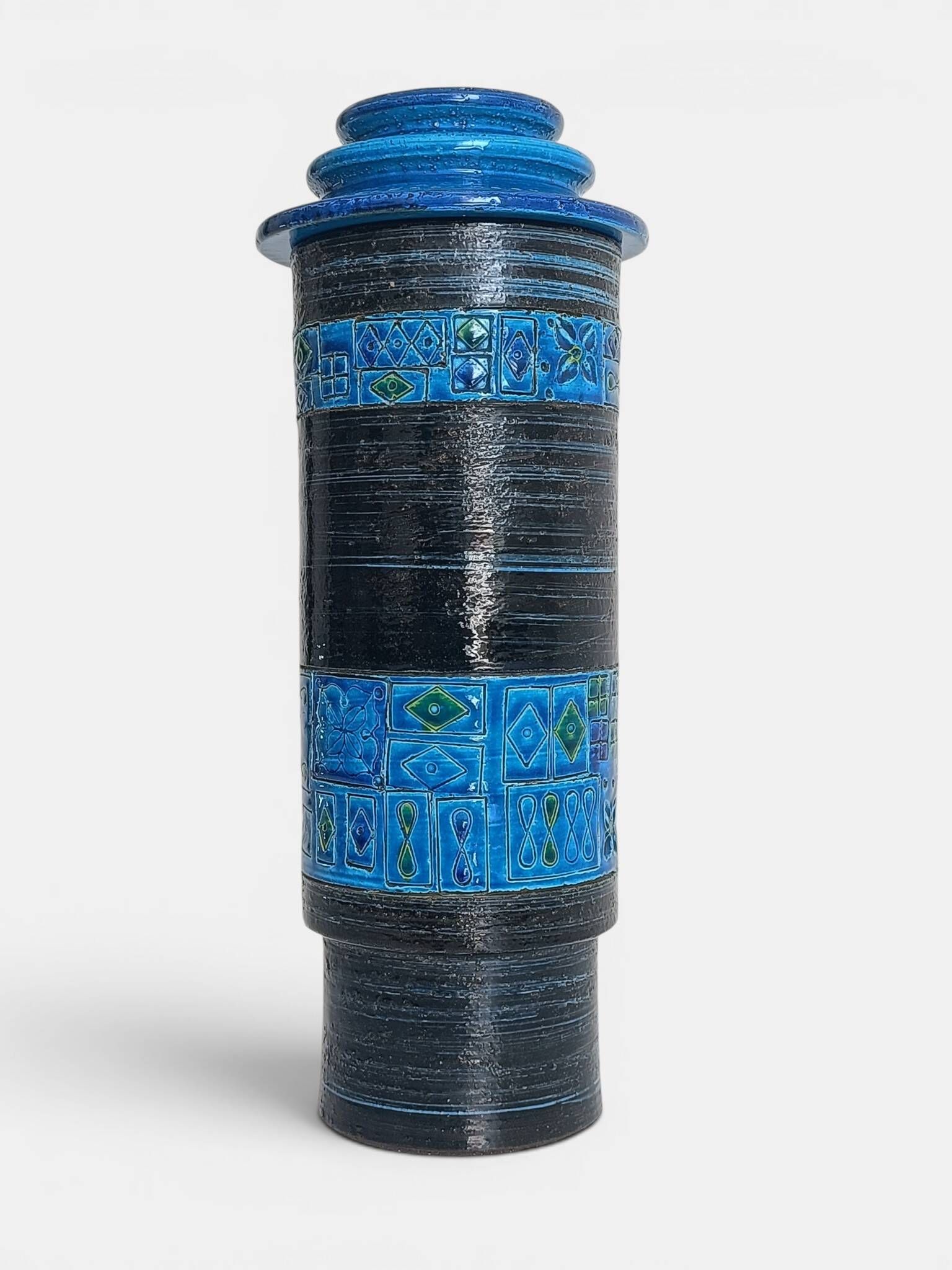 Bitossi by Aldo Londi Lidded XL Chamotte Vase, Handcrafted in Italy, C. 19