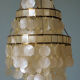 Hanging lamp in brass and mother-of-pearl