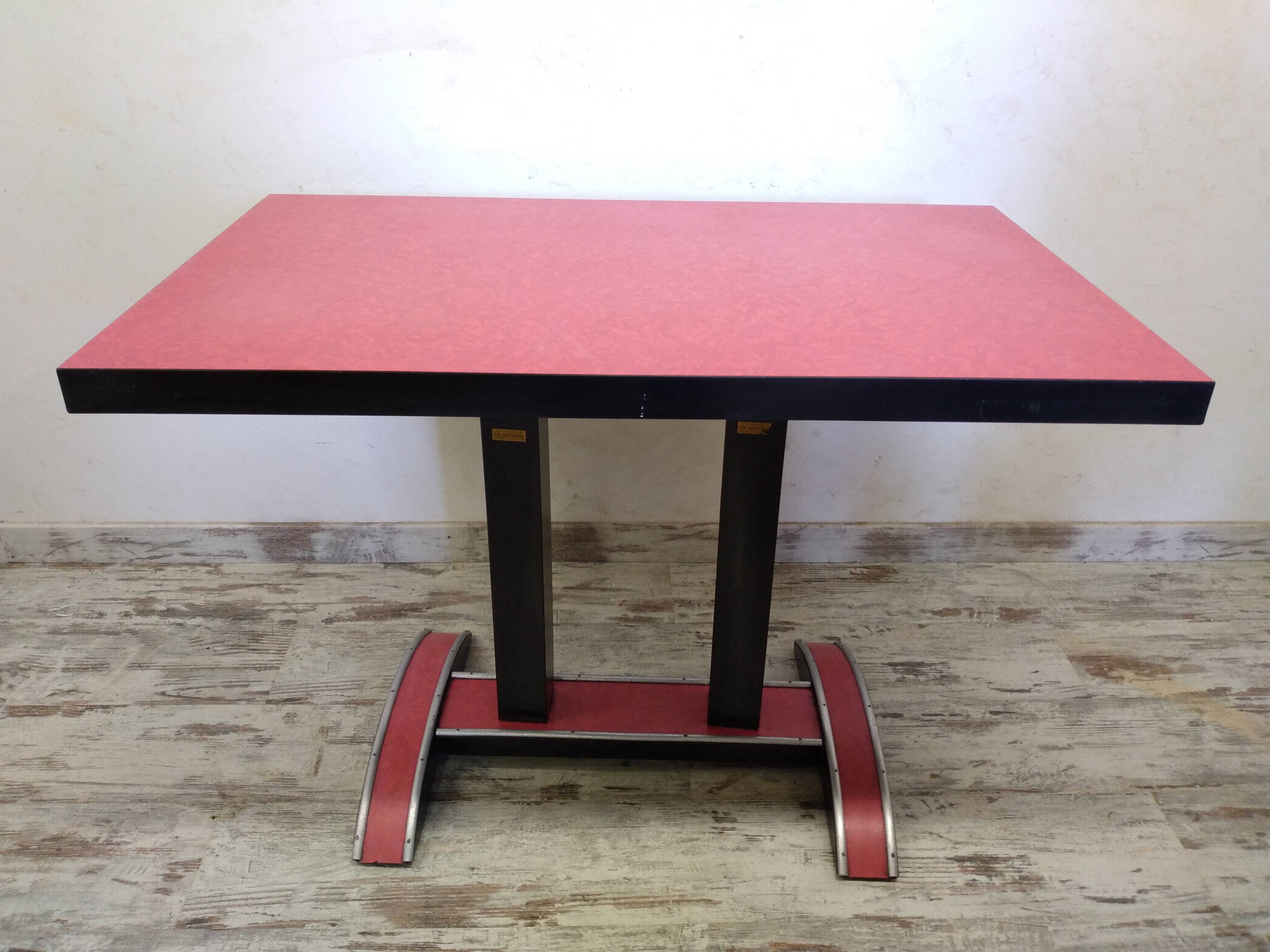 Red bistro table 50s