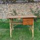 Vintage 1960 rattan desk by Louis Sognot
