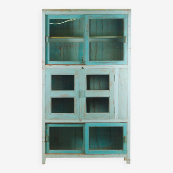 Large glass bookcase cabinet