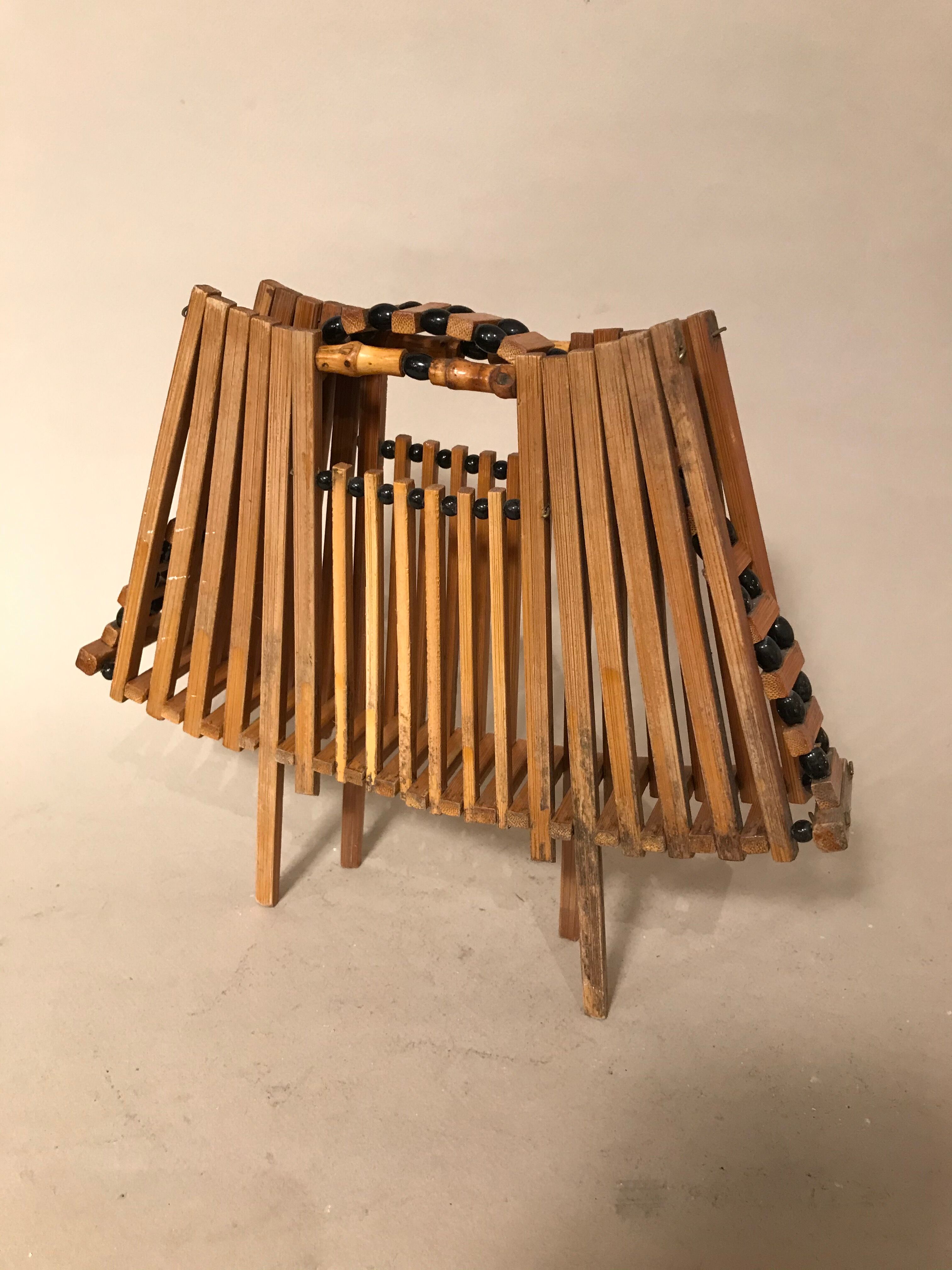 Rattan wicker bamboo fruit cup 1960 f