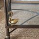 Vintage metal and glass serving cart