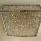 Vintage ceiling lamp with plastic sheets in chomed profiles 46x46 cm