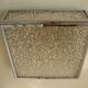 Vintage ceiling lamp with plastic sheets in chomed profiles 46x46 cm