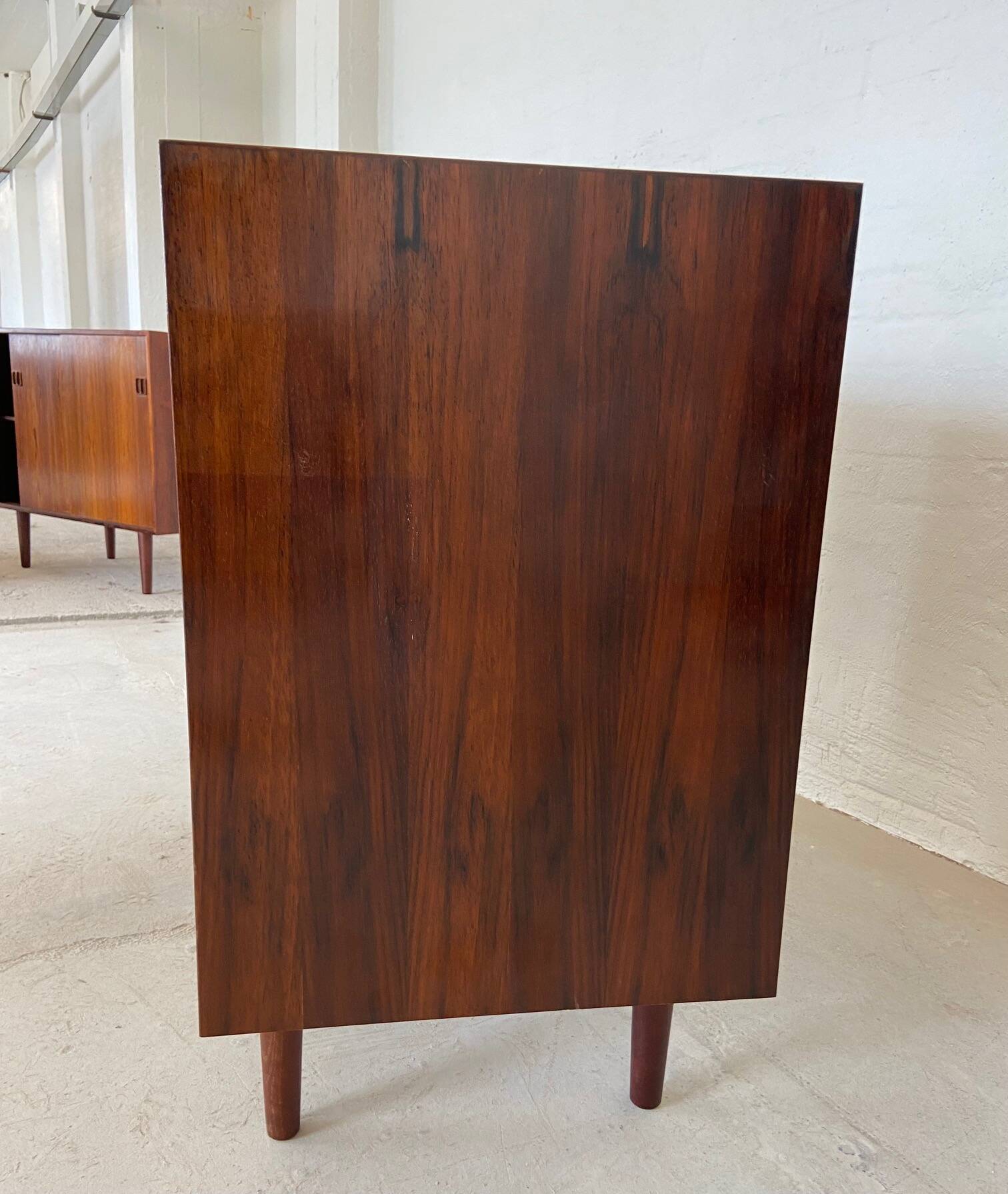 Vintage danish mid century rosewood sliding door cabinet 1960s