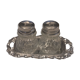 Salt and pepper and silver tray