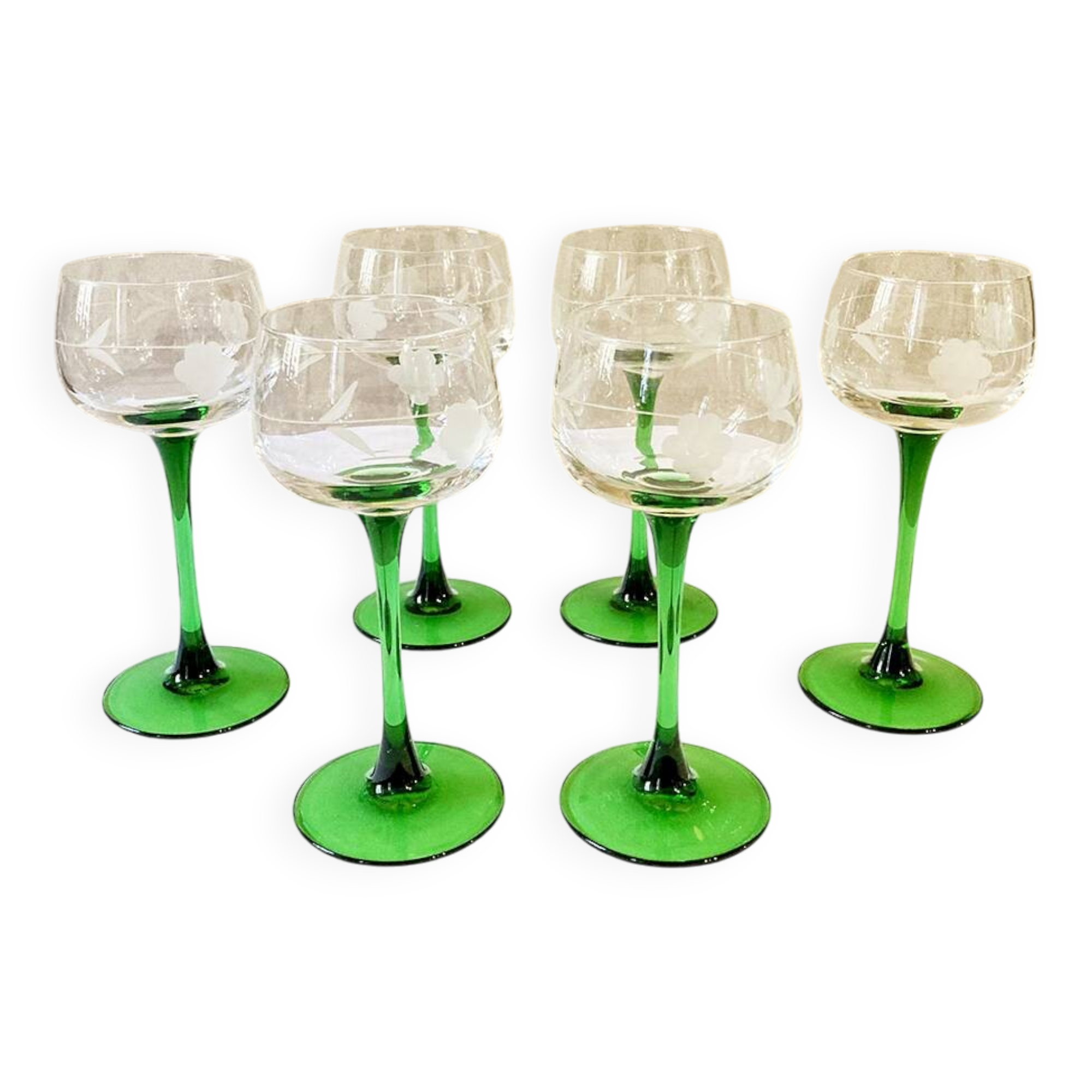 Set of 6 Alsatian wine glasses