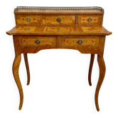 Marquetry wooden bonheur du jour – Floral decoration – Louis XV style