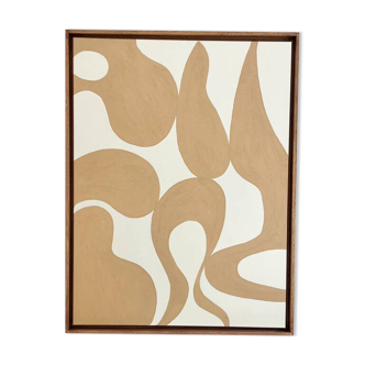 Beige and cream organic relief table.