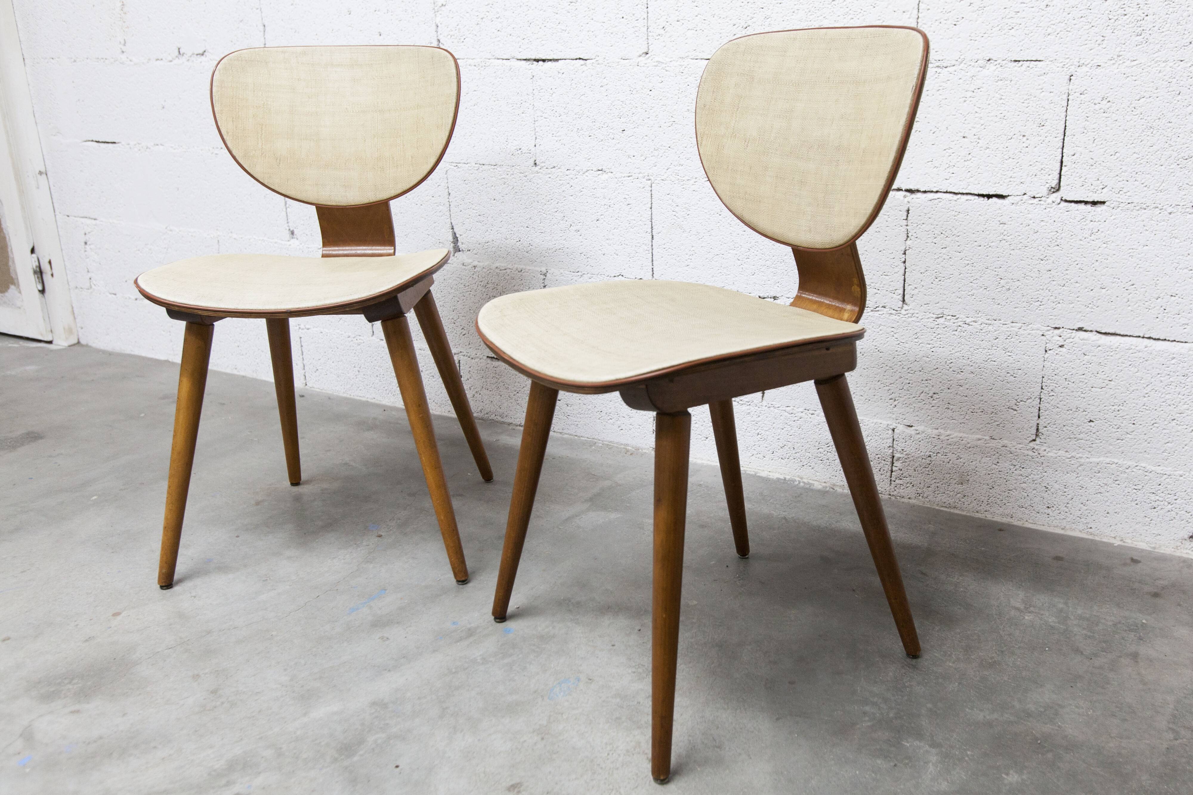 Pair of Baumann chairs No. 831 G1 "design Max Bill" 1960