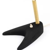 Red brass table lamp in the style of J.T. Kalmar, mid-century, Vienna, Austria, 1950s.