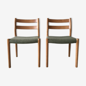 Pair of chairs by JL Moller for Hojbjerg Denmark 1960s teak
