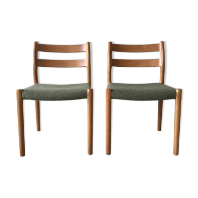 Paire de chaises en teck par JL Moller pour Højbjerg Danemark années 1960