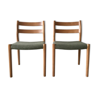 Pair of chairs by JL Moller for Hojbjerg Denmark 1960s teak