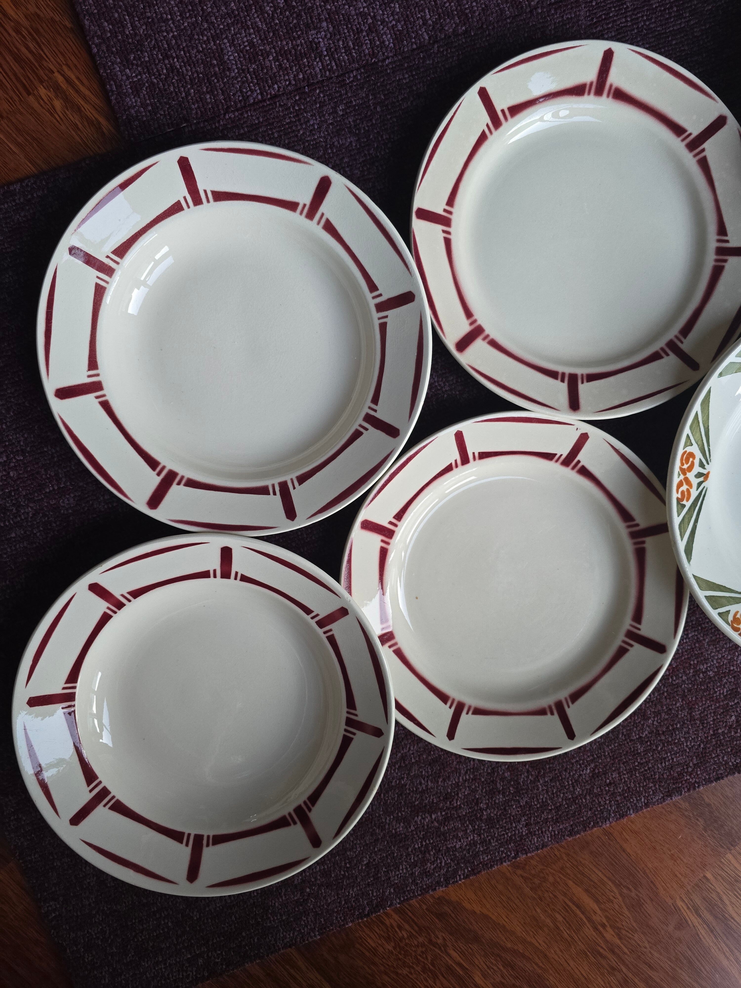 Antique Art Deco plates from the 1930s by Badonviller and Labrut brothers.