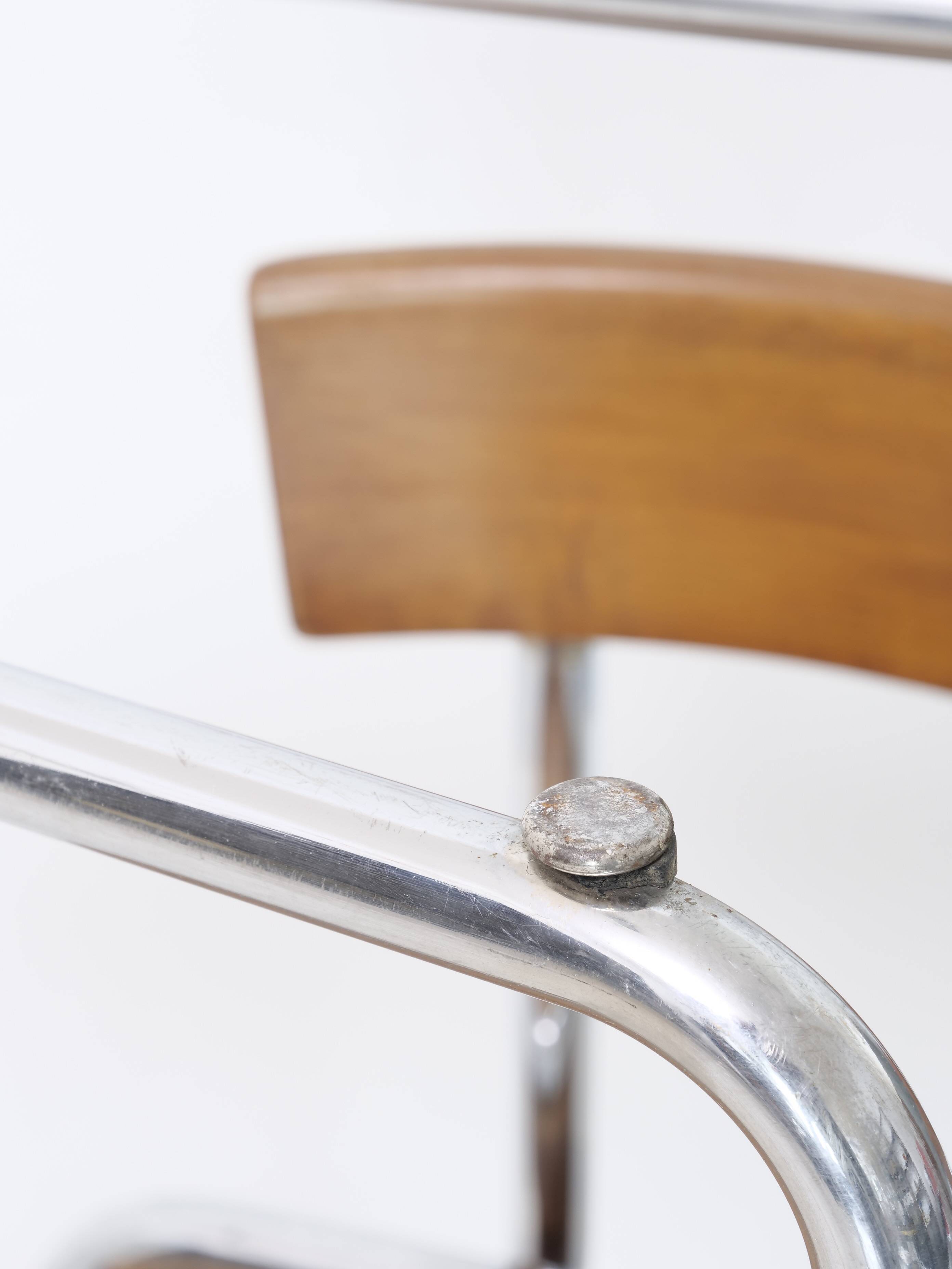 Bauhaus tubular design chairs, pair