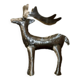 Swedish reindeer sculpture in tin/metal