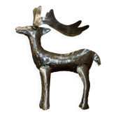 Swedish reindeer sculpture in tin/metal