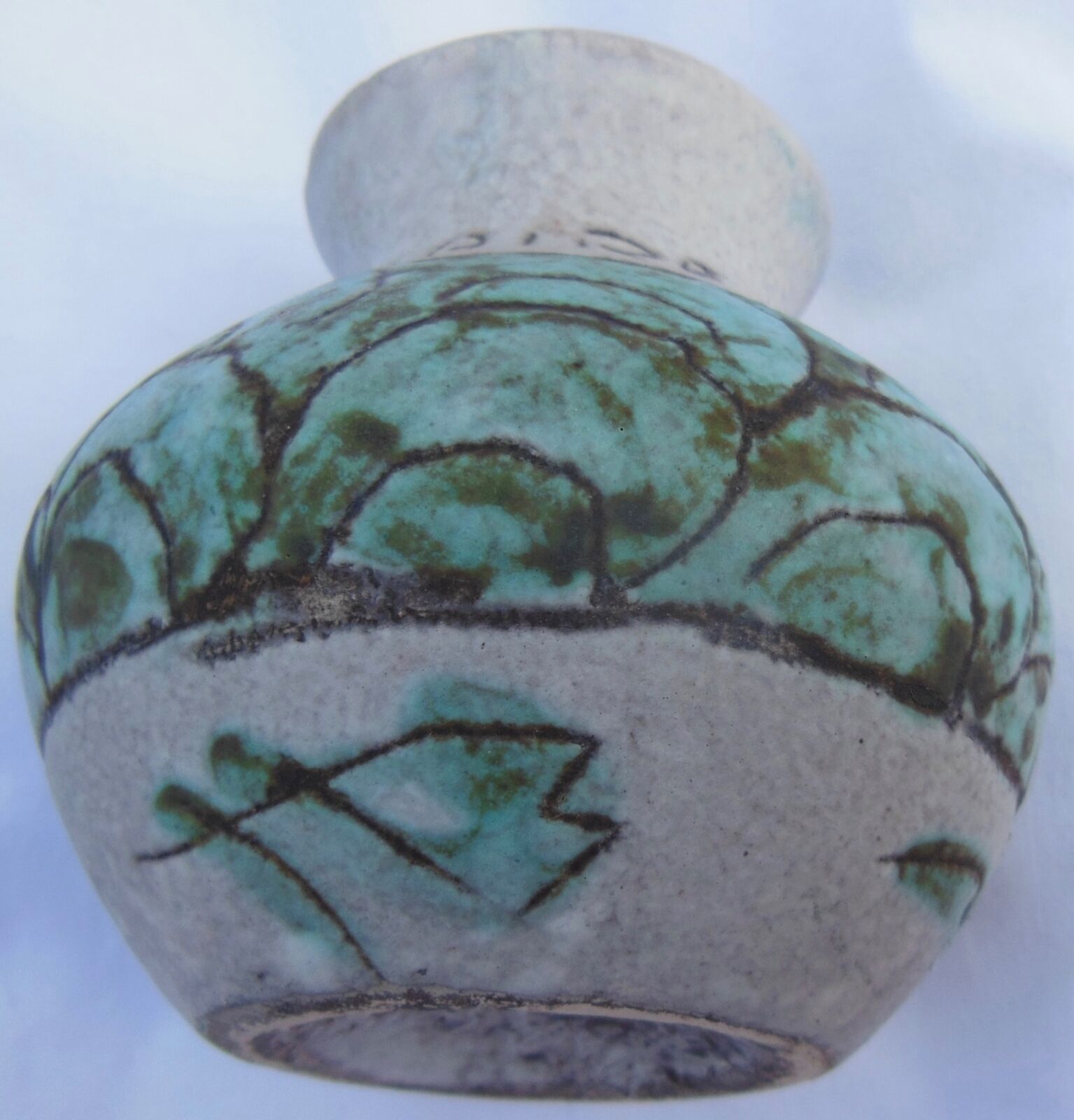 CERAMIC VASE - ABSTRACT DECORATION - R.COUVELAIRE - J.MASSIER - VALLAURIS -