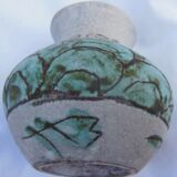 CERAMIC VASE - ABSTRACT DECORATION - R.COUVELAIRE - J.MASSIER - VALLAURIS -