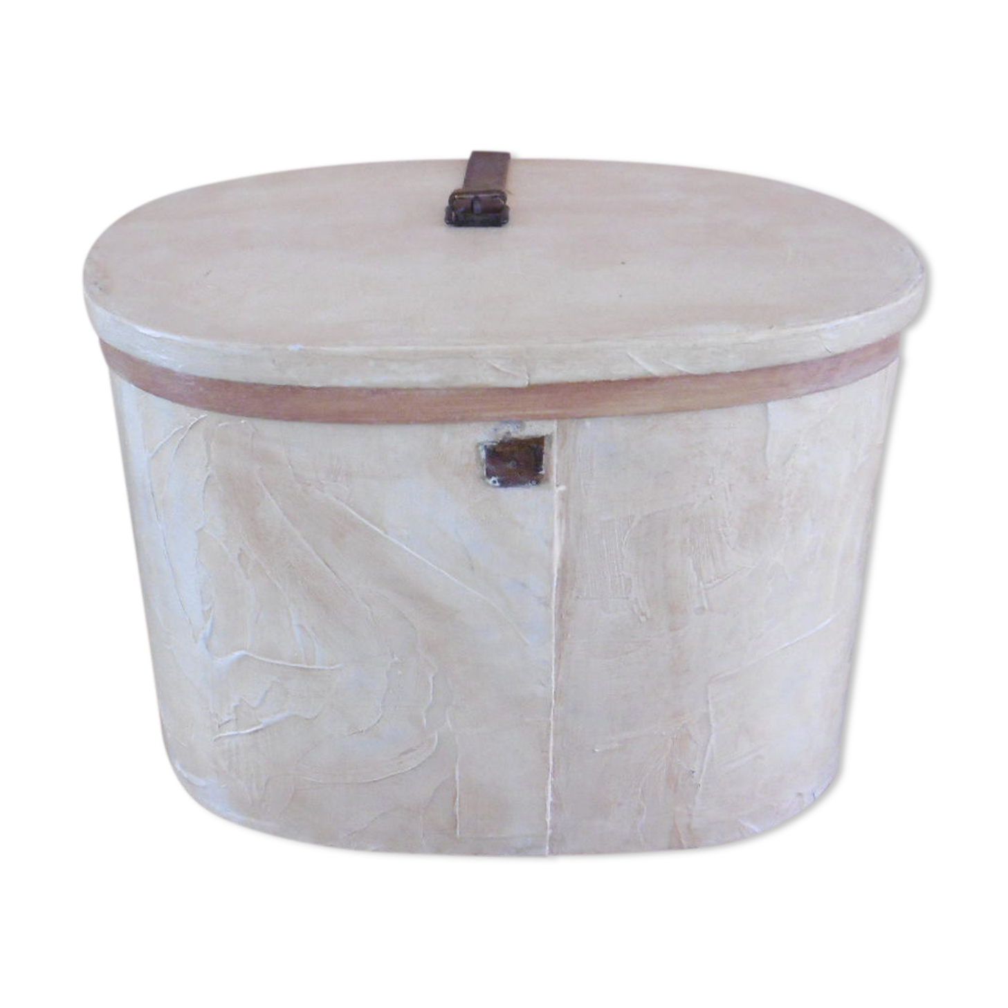 Antique hat box made of painted wood