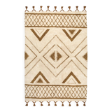 Berber carpet 200 x 290 cm white ochre pattern