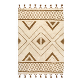 Tapis berbère 200 x 290 cm blanc motif ocre