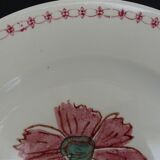 Set of 4 vintage plates in earthenware cream flowers 1950 1960