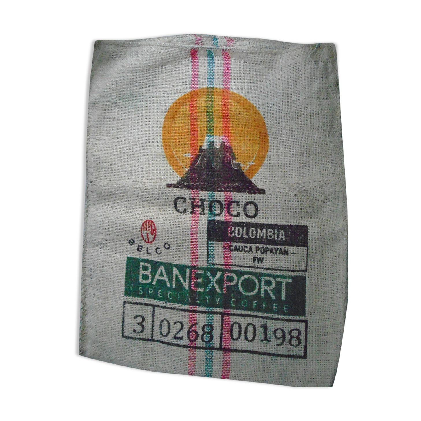 Coffee bag burlap sisal choco colombia